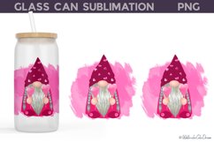 Valentines Gnome Glass Can Wrap | Valentines Libbey Glass Product Image 1