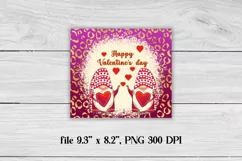 Valentines gnome tumbler sublimation design wrap 20 Oz, gnome tumbler design, gnome tumbler wrap.