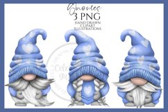 Blue Valentines Gnomes Clipart Png - Hand Drawn Product Image 1