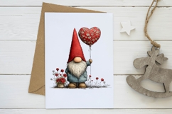 valentines gnome with flowers clipart Product Image 2