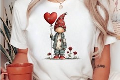 valentines gnome with flowers clipart Product Image 3
