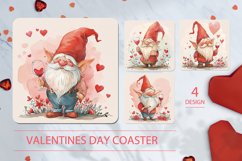 Valentines day coaster, gnome coaster, wine coaster Product Image 1