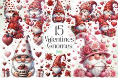 Valentines Gnomes Sublimation Clipart Product Image 1