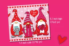 valentines day gnomes seamless tumbler sublimation template