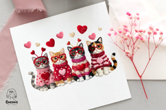 Latch Hook Yarn Valentines Cat Knit Texture Embroidery Png Product Image 4