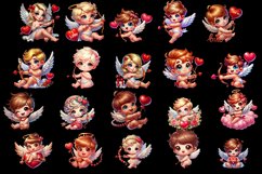 Valentine&#039;s Day Cherubs Watercolor Clipart Product Image 3
