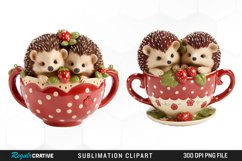 Watercolor Valentines Hedgehog PNG Clipart Product Image 1