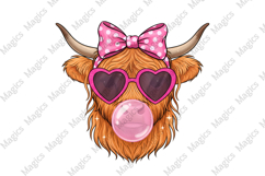 Valentines Highland Cow Png Product Image 1