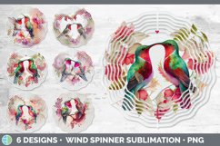 Bundle of six Valentines Hummingbird wind spinner sublimation designs