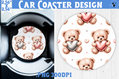 Love Car coaster | Valentine pattern | Valentine's day Product Image 1