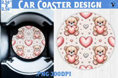 Love Car coaster | Valentine pattern | Valentine's day Product Image 1