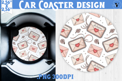 Love Car coaster | Valentine pattern | Valentine's day Product Image 1