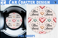 Love Car coaster | Valentine pattern | Valentine's day Product Image 1