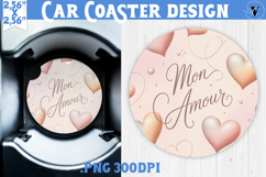 Love Car coaster | Valentine pattern | Valentine's day Product Image 1