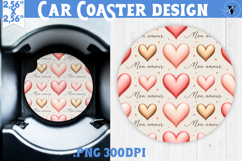 Love Car coaster | Valentine pattern | Valentine's day Product Image 1