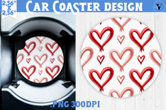 Love Car coaster | Valentine pattern | Valentine's day Product Image 1