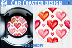 Love Car coaster | Valentine pattern | Valentine's day Product Image 1