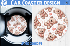 Love Car coaster | Valentine pattern | Valentine's day Product Image 1