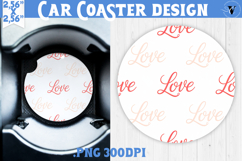 Love Car coaster | Valentine pattern | Valentine's day Product Image 1