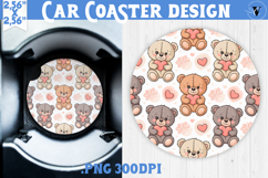 Love Car coaster | Valentine pattern | Valentine's day Product Image 1
