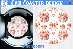 Love Car coaster | Valentine pattern | Valentine's day Product Image 1