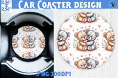Love Car coaster | Valentine pattern | Valentine's day Product Image 1