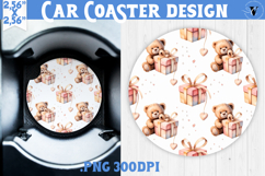 Love Car coaster | Valentine pattern | Valentine's day Product Image 1