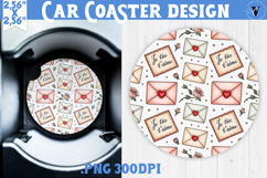 Love Car coaster | Valentine pattern | Valentine's day Product Image 1