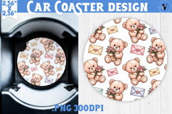Love Car coaster | Valentine pattern | Valentine's day Product Image 1