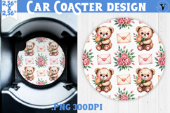 Love Car coaster | Valentine pattern | Valentine's day Product Image 1