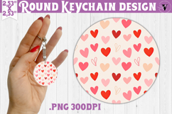 Round keychain | Valentine pattern | Valentine's day Product Image 1
