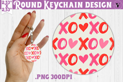 Round keychain | Valentine pattern | Valentine's day Product Image 1