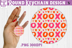 Round keychain | Valentine pattern | Valentine's day Product Image 1