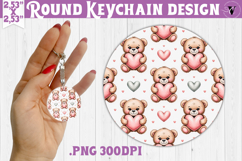 Round keychain | Valentine pattern | Valentine's day Product Image 1