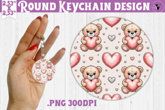Round keychain | Valentine pattern | Valentine's day Product Image 1