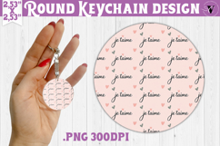 Round keychain | Valentine pattern | Valentine's day Product Image 1