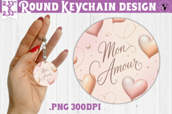 Round keychain | Valentine pattern | Valentine's day Product Image 1