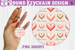 Round keychain | Valentine pattern | Valentine's day Product Image 1