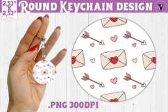 Round keychain | Valentine pattern | Valentine's day Product Image 1