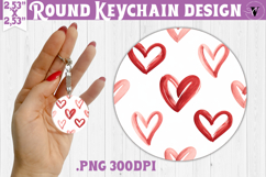 Round keychain | Valentine pattern | Valentine's day Product Image 1