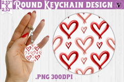 Round keychain | Valentine pattern | Valentine's day Product Image 1