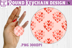 Round keychain | Valentine pattern | Valentine's day Product Image 1