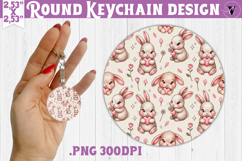 Round keychain | Valentine pattern | Valentine's day Product Image 1