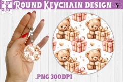 Round keychain | Valentine pattern | Valentine's day Product Image 1