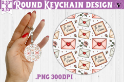 Round keychain | Valentine pattern | Valentine's day Product Image 1