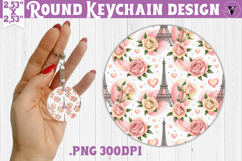 Round keychain | Valentine pattern | Valentine's day Product Image 1