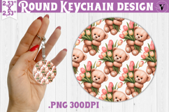 Round keychain | Valentine pattern | Valentine's day Product Image 1