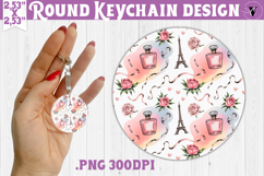 Round keychain | Valentine pattern | Valentine's day Product Image 1