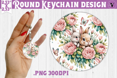 Round keychain | Valentine pattern | Valentine's day Product Image 1