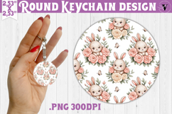 Round keychain | Valentine pattern | Valentine's day Product Image 1